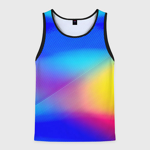 Мужская майка без рукавов Линии геометрии градиент / 3D-Черный – фото 1