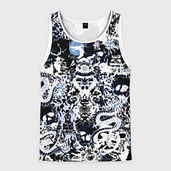 Мужская майка без рукавов Японский самурай и драконы