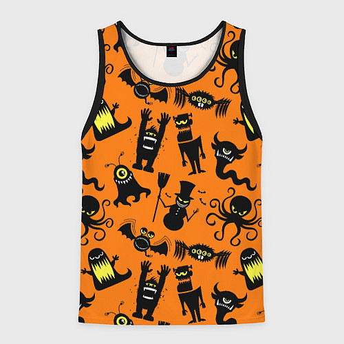 Мужская майка без рукавов Монстры хэллоуина / 3D-Черный – фото 1