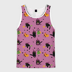 Мужская майка без рукавов Хэллоуин и кот ведьмы