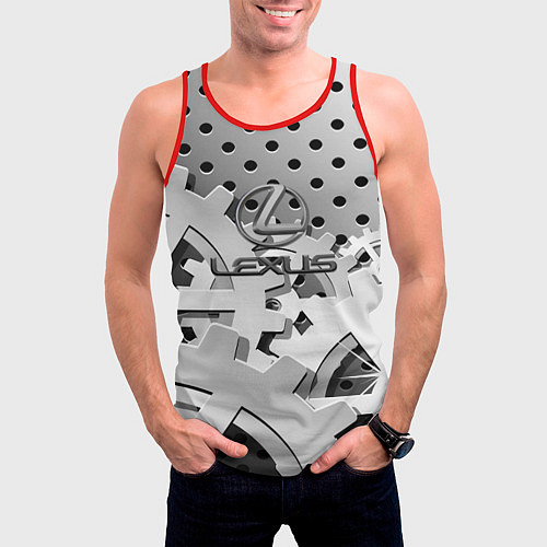 Мужская майка без рукавов Lexus carbon steel / 3D-Красный – фото 3