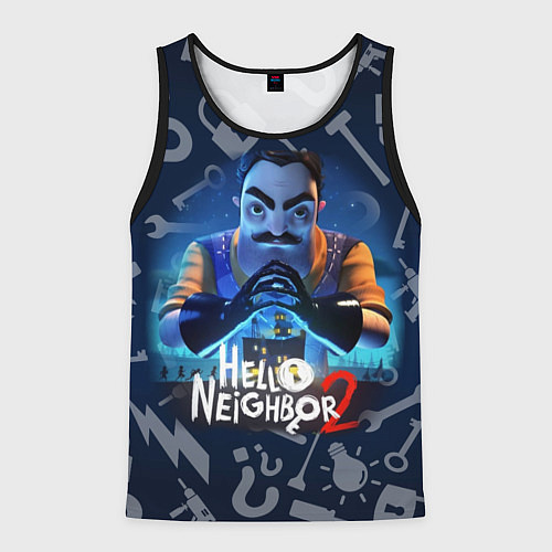 Мужская майка без рукавов Привет сосед из игры Hello Neighbor / 3D-Черный – фото 1