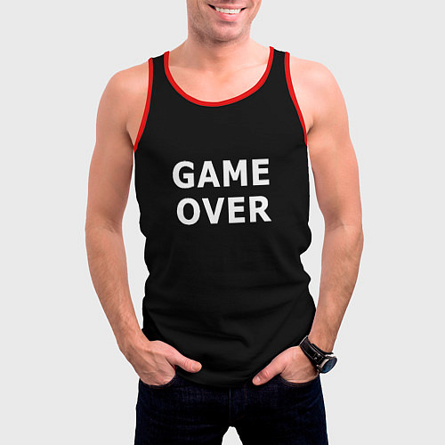 Мужская майка без рукавов Game over white logo / 3D-Красный – фото 3