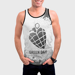 Майка-безрукавка мужская Green Day - white gradient, цвет: 3D-черный — фото 2