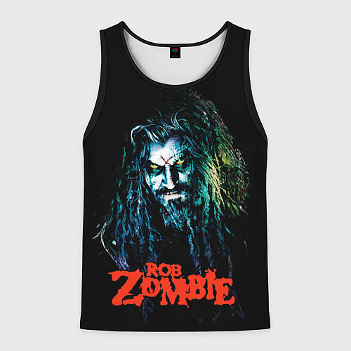 Мужская майка без рукавов Rob zombie portrait / 3D-Черный – фото 1