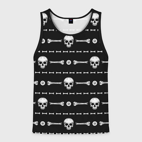 Мужская майка без рукавов Черепа с костями / 3D-Черный – фото 1
