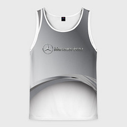 Майка-безрукавка мужская Mercedes benz grey, цвет: 3D-белый