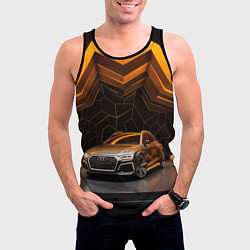 Майка-безрукавка мужская Audi auto, цвет: 3D-черный — фото 2