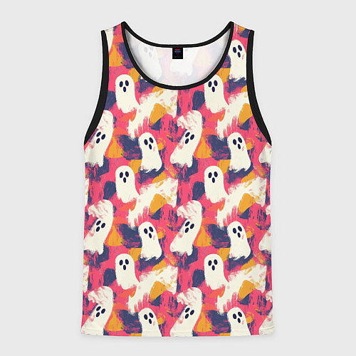 Мужская майка без рукавов Приведения на ярком фоне / 3D-Черный – фото 1