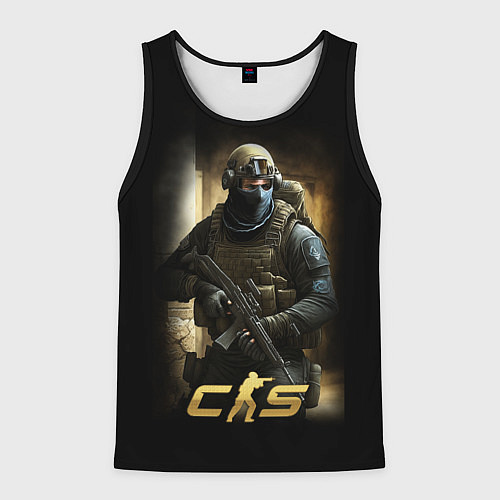 Мужская майка без рукавов CS спецназовец / 3D-Черный – фото 1
