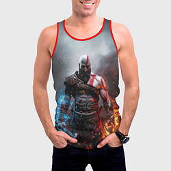 Майка-безрукавка мужская God of War Кратос, цвет: 3D-красный — фото 2