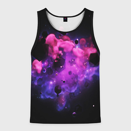 Мужская майка без рукавов Космическая геометрия / 3D-Черный – фото 1