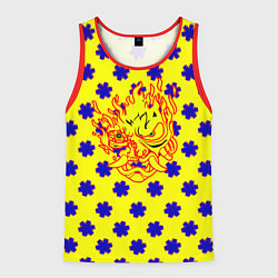 Майка-безрукавка мужская Samurai fire logo steel, цвет: 3D-красный