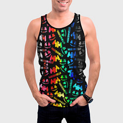 Майка-безрукавка мужская Marshmello neon color, цвет: 3D-черный — фото 2