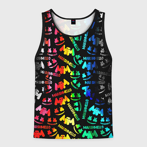 Мужская майка без рукавов Marshmello neon color / 3D-Черный – фото 1