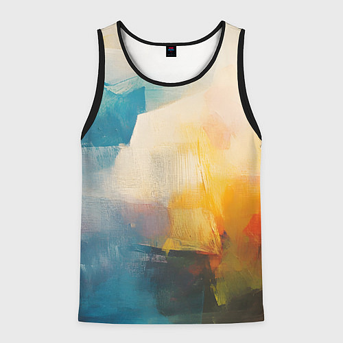 Мужская майка без рукавов Живопись мазками / 3D-Черный – фото 1