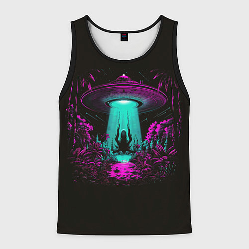 Мужская майка без рукавов Нло и Ктулху / 3D-Черный – фото 1