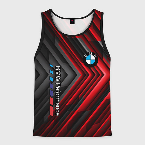 Мужская майка без рукавов BMW geometry stripes red / 3D-Черный – фото 1