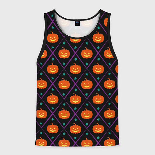 Мужская майка без рукавов Звёздные тыквы / 3D-Черный – фото 1