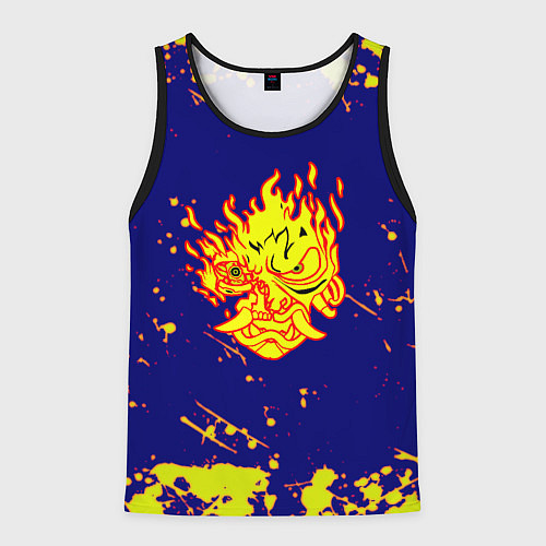 Мужская майка без рукавов Cyberpunk краски брызги / 3D-Черный – фото 1