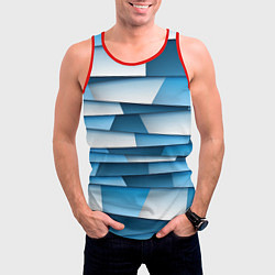 Майка-безрукавка мужская Geometry line, цвет: 3D-красный — фото 2