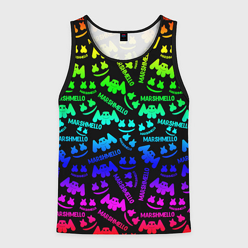 Мужская майка без рукавов Marshmello neon steel pattern / 3D-Черный – фото 1