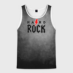 Майка-безрукавка мужская Hard rock on dark grey, цвет: 3D-белый