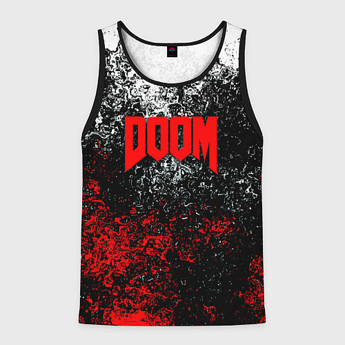 Мужская майка без рукавов Doom брызги красок / 3D-Черный – фото 1