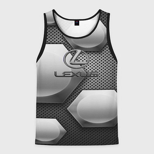 Мужская майка без рукавов Lexus карбон стиль / 3D-Черный – фото 1