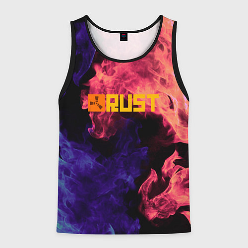 Мужская майка без рукавов RUST flame steel / 3D-Черный – фото 1