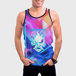 Майка-безрукавка мужская Cyberpunk samurai storm, цвет: 3D-черный — фото 2