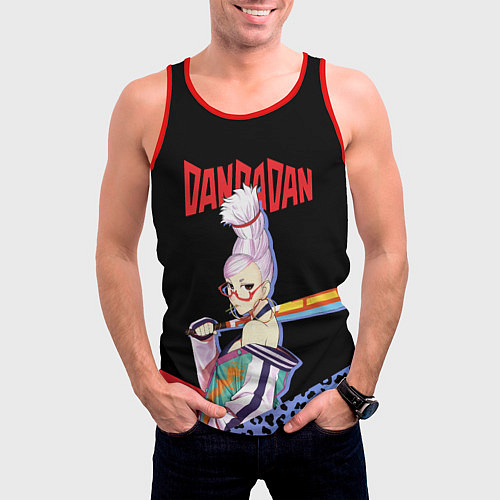 Мужская майка без рукавов Дандадан: Бабушка медиум / 3D-Красный – фото 3