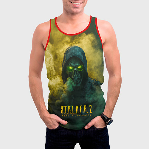 Мужская майка без рукавов Stalker 2 череп / 3D-Красный – фото 3