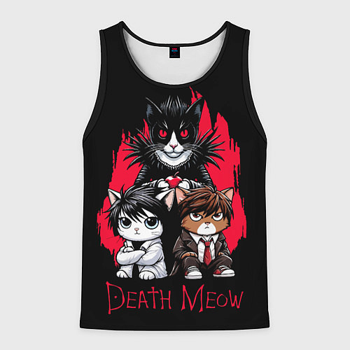 Мужская майка без рукавов Death meow cats / 3D-Черный – фото 1