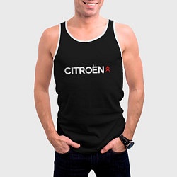 Майка-безрукавка мужская Citroen logo, цвет: 3D-белый — фото 2