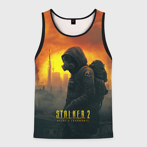 Мужская майка без рукавов Stalker зараженный город / 3D-Черный – фото 1