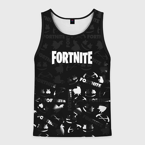 Мужская майка без рукавов Fortnite pattern black / 3D-Черный – фото 1