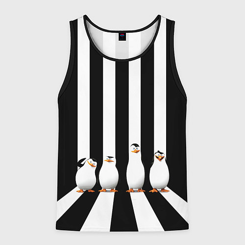 Мужская майка без рукавов Четыре пингвина / 3D-Черный – фото 1
