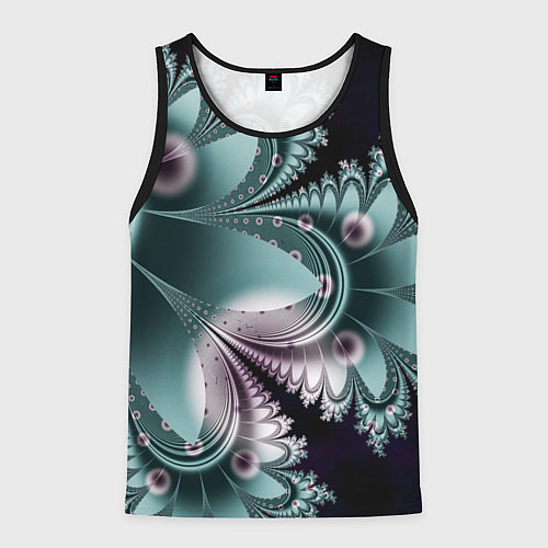 Мужская майка без рукавов Фракталы узорный стиль / 3D-Черный – фото 1