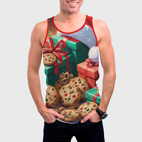 Мужская майка без рукавов Рождественские подарки / 3D-Красный – фото 3