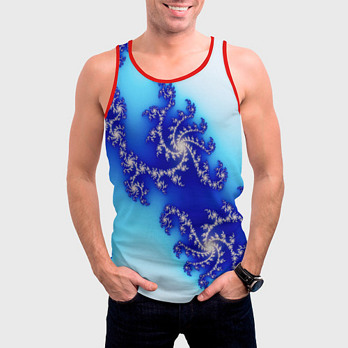 Мужская майка без рукавов Психоделика холодный узоры / 3D-Красный – фото 3