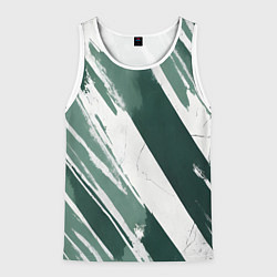 Мужская майка без рукавов Косая зеленая полоска
