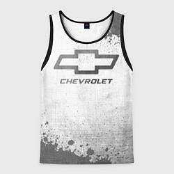 Майка-безрукавка мужская Chevrolet - white gradient, цвет: 3D-черный