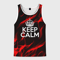Мужская майка без рукавов Keep calm flame red