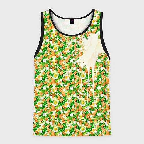 Мужская майка без рукавов Салат Оливье с майонезом / 3D-Черный – фото 1