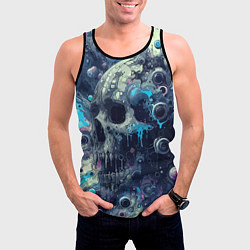 Майка-безрукавка мужская Vanguard compozition with skull - ai art fantasy, цвет: 3D-черный — фото 2