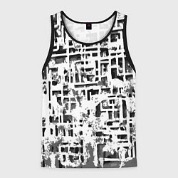 Мужская майка без рукавов Бело-чёрная абстракция