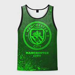 Майка-безрукавка мужская Manchester City - green gradient, цвет: 3D-черный