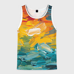 Мужская майка без рукавов Хаотичный цветные мазки краски