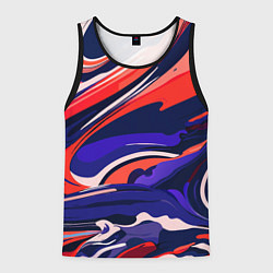 Мужская майка без рукавов Абстракция разводов разноцветная